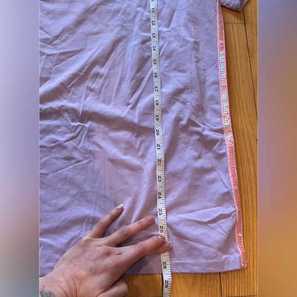 Lola & The Boys Lavender Rainbow Sequin Set 💜✨ Tee + Joggers NWT - Picture 5 of 7